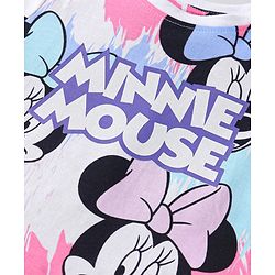 Babyhug Disney Single Jersey Knit Half Sleeves Shorts Night Suit with Minnie Mouse Print - White
