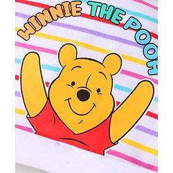 Babyhug Disney Interlock Knit Cap Mittens & Booties With Winnie The Pooh Print White - Diameter 10.5