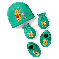 Babyhug Disney Interlock Knit Cap Mittens & Booties Set with Minnie Mouse Graphics Red - Diameter 9 cm main image 1