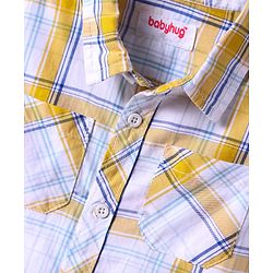 Babyhug Cotton Woven Half Sleeves Checkered Shirt - Yellow