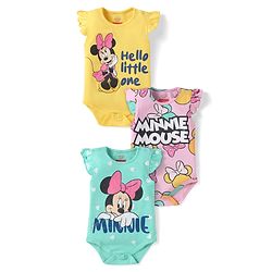 Babyhug Disney 100% Cotton Frill Sleeves Frock With Bloomer & Minnie Mouse Print - Multicolour main image 0
