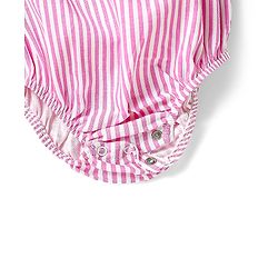 Babyhug 100% Cotton Knit Sleeveless Striped Onesie With Headband - Pink