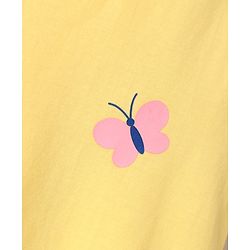 Babyhug Cotton Knit Half Sleeves T-Shirt with Butterfly Print - Yellow