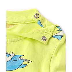 Babyhug Cotton Knit Half Sleeves Co-ords Night Suit With Dolphin Print - Light Yellow