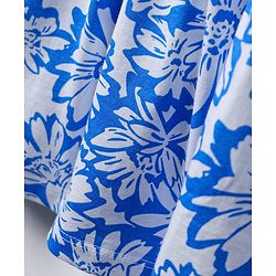 Babyhug Cotton Woven Sleeveless Frock with Floral Print - Blue