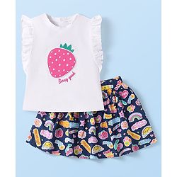 Babyhug Single Jersey Knit Shorts With Hearts Print & Bow Applique Pack Of 3 - Orange Pink & White main image 0