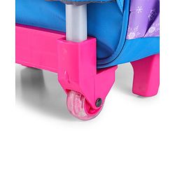 Babyhug Disney Frozen Sisters Trolley Backpack|2 Compartments, 2 Front Pockets, 2 side Bottle Pockets|Water Resistant|Long lasting & Durable Zippers|For School & Outdoors|Blue- 15.8 inches
