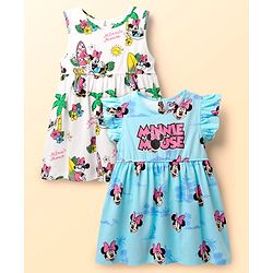 Babyhug Disney Single Jersey Knit Frill Sleeves Frocks with Minnie ...
