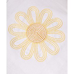 Babyhug Single Jersey Knit Half Sleeves Top & Schiffli Skirt Set With Floral Embroidery & Bow Applique - White & Yellow