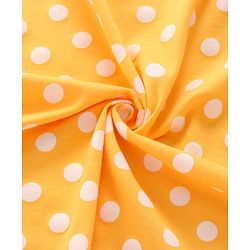 Babyhug Interlock Knit Hooded Wrapper with Polka Dots Print L 76 x B 76 cm - Yellow