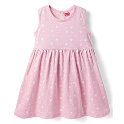 Babyhug Single Jersey Knit Cold Shoulder Sleeves Floral Printed Frock - Dark Print main image 0