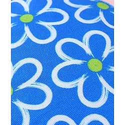Babyhug Cotton Woven Two Layer Bucket Hat with Floral Print Blue - Diameter 17 cm