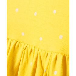 Babyhug Single Jersey Knit Sleeveless Anti Bacterial Frock with Heart Print - Yellow