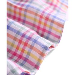 Babyhug Seersucker Woven Sleeveless Checks Frock With Headband - Multicolor