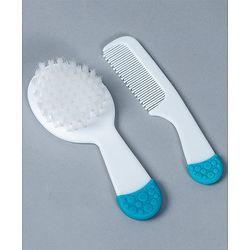 Babyhug Ergo Grip Hair Brush & Comb Grooming Set - Blue