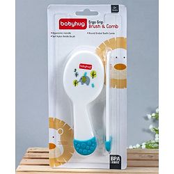 Babyhug Ergo Grip Hair Brush & Comb Grooming Set - Blue
