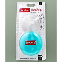 Babyhug Silicone Nipple Shield With Case Pack of 2 - Turquoise
