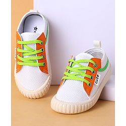 Cute Walk by Babyhug Lace Up Closure Casual Shoes with Colour Block Design - Orange