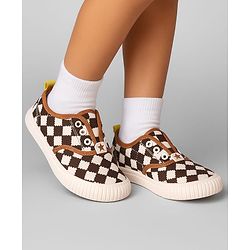 Cute Walk by Babyhug Slip On Casual Shoes With Checks Print - Brown