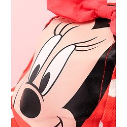 Babyhug Disney Cotton Woven Summer Cap with Minnie Mouse Family Graphics & 3 D Ear Applique Red - Diameter - 16 cm