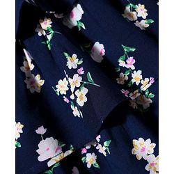 Babyhug Woven Sleeveless Frock with Floral Print - Navy Blue