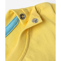 Babyhug Cotton Knit Half Sleeves T-Shirt With Stripes & Awesome Text Print Pack Of 3 - Yellow & Light Blue