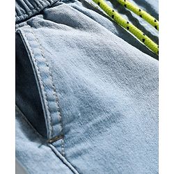 Babyhug Mid Thigh Solid Color Denim Shorts - Navy Blue