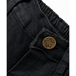 Babyhug Denim Mid Thigh Washed Shorts With Stretch - Navy Blue