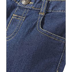 Babyhug Full Length Washed Denim Jeans With Stretch - Navy Blue