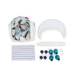 Babyhug 4 in 1 Convertible High Chair with Adjustable Height & Comfortable Seat - White