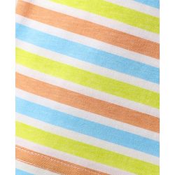 Babyhug 100% Cotton Single Jersey Knit Sleeveless Sando & Shorts Set With Stripes - Light Green