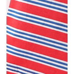 Babyhug 100% Cotton Single Jersey Knit Sleeveless Sando & Shorts Set With Stripes - Red & Navy Blue