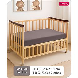 Babyhug 100% Cotton Waterproof Fitted Mattress Protector Cover - Grey