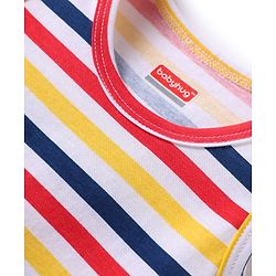 Babyhug 100% Cotton Single Jersey Knit Sleeveless Sando With Stripes - Yellow