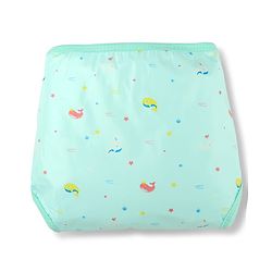 Babyhug Waterproof Both Side Plastic Nappy Small Size Set of 3 - Dolphin Print| Reusable| Easy to Clean and Maintain| Adjustable Velcro Closure