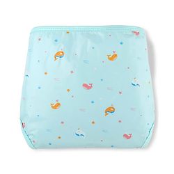 Babyhug Waterproof Nappy with Terry Inner Layer Small Size Set of 3 - Dolphin Print| Reusable| Easy to Clean and Maintain| Adjustable Velcro Closure