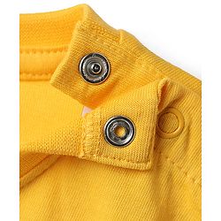 Babyhug Cotton Knit Half Sleeves With Cool Like Dad Text - Yellow