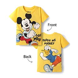 Babyhug Disney Single Jersey Knit Half Sleeves T-Shirts & Shorts Sets With Mickey Mouse Graphic Pack of 2 - Multicolor