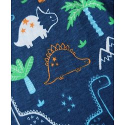 Babyhug 100% Cotton Single Jersey Knit Sleeveless Antibacterial Sando With Stripes Dino & Star Print Pack Of 3 - Orange Light Blue & Navy Blue