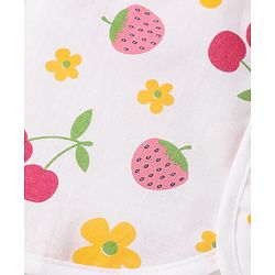 Babyhug 100% Cotton Cambric Woven Front Open Sleeveless Jhablas With Polka Dots & Floral Print Pack Of 3 - Pink & White