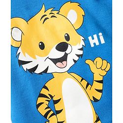 Babyhug 100% Cotton Knit Half Sleeves Striped & Animal Printed Front Open jhablas Pack of 3 - Blue White & Yellow