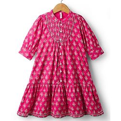 Babyhug Cotton Woven Cambric Full Sleeves Kurta Dhoti Set Paisley Print - White & Purple main image 1