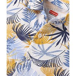 Babyhug Single Jersey Knit Half Sleeves Shirt & Shorts with Tropical Print - Navy Blue