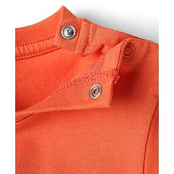 Babyhug Cotton Knit Half Sleeves Night Suit With Money Print - Orange