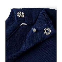 Babyhug Disney Single Jersey Knit Half Sleeves Top & Skirt With Headband & Minnie Mouse Graphics & Badge Detailing - Navy Blue & Red