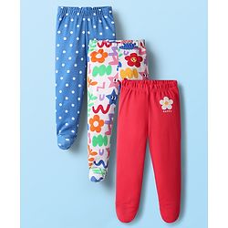Babyhug Full Length Bootie Leggings Pack Of 3 - Multicolor