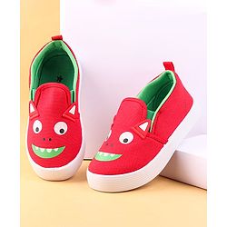 Cute Walk by Babyhug Slip On Casual Shoes with Monster Print - Red