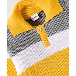 Babyhug Knit Full Sleeves Sweater Set - Mustard