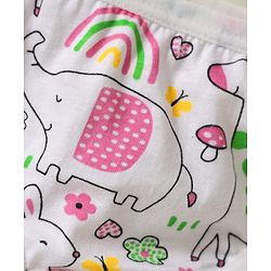 Babyhug 100% Cotton Panties With Floral & Animal Print Pack Of 3 - Dark Pink Yellow & White