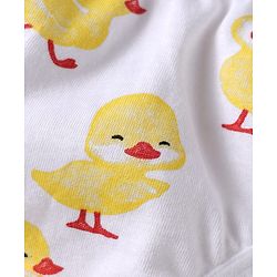 Babyhug 100% Cotton Knit Striped Panties with Floral & Duck Print Pack of 3 - Pink & White